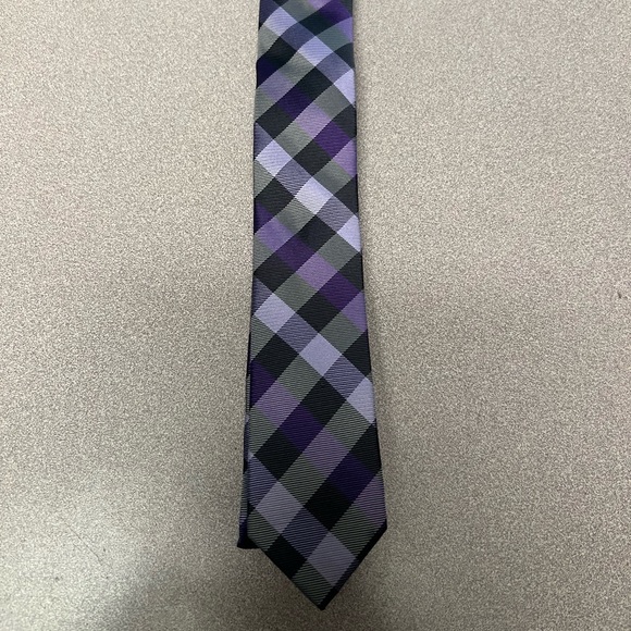 Mens plaid express slim tie - Picture 1 of 2